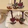 Colgante Hecho a Mano de Tela con Forma de Flor de Tulipán Estilo Coreano Estilo Ins, Cuadros Vintage, Sencillo y Dulce, Adorno para Colgar en el Coche Relleno de Algodón