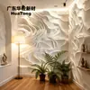 Alivio Impermeable Productos de Yeso Prefabricado Reforzado con Fibra Casa Club Área Grande Textura de Ola Relieve