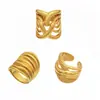 Joyería Transfronteriza Europea y Americana Anillo Hueco de Línea Geométrica de Acero Inoxidable Accesorio de Mano Simple de Moda Personalizado Chapado en Oro Real de 18 Quilates