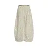 Pantalones de pierna ancha con estampado integral de estrellas y lunares estilo americano para mujer, holgados, adelgazantes, versátiles, sensación perezosa y relajada, Pantalones casuales tipo cimitarra de baile