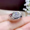 Tráfico Atractivo en Vivo Suministro Popular Anillo Abierto de Circonita Imitación de Piedra de Alto Carbono de 1 Quilate Anillo de Ocho Corazones y Ocho Flechas Joyería para Mujer