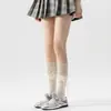 Nuevos Calcetines con Volantes de Encaje para Mujer Primavera Verano Moño estilo miu Calcetines de Media Pantorrilla Calcetines de Algodón sin Costuras JK Japonés