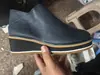 Botines de Moda de Talla Grande con Cuña y Suela Gruesa para Mujer, Punta Redonda, Cremallera Lateral, Color Sólido, Botas de Moda de Exportación, Zapatos Bajos para Cuatro Estaciones