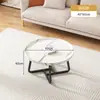 Mesa de centro geométrica criativa de escritório Amazon cuidadosamente selecionada, pequena mesa de café redonda decorativa para sala de estar, prática, de ferro e madeira