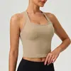 Camiseta Deportiva de Tirantes Cruzados Cepillada para Yoga para Mujer Ajustada de Secado Rápido Casual para Correr Fitness Ropa de Yoga 8819