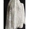 Textura de onda Jinmian hueco transparente amigable con la piel textura de encaje tela blanca suave falda ropa diseñador de telas