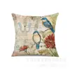 Conjunto de Almofadas Estampadas Série Flores e Pássaros Borboletas Clássicas Retrô Europeias de Quatro Peças para Mesinha de Cabeceira, Mesa, Cadeira e Capas de Almofada