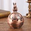 Cinzeiro Animal Ball clássico retrô padrão requintado escultura azul antigo ornamentos de decoração para casa prática