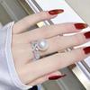 Acessórios DIY S925 prata esterlina atmosfera de luxo anel de pérola ornamentos de prata vazios anel semiacabado anel suporte de prata