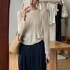 Suéter de Punto con Diseño Hueco de Cangrejo de Cinco Rayas para Mujer, Nuevo Estilo de Otoño, Diseño Reversible, Top Exterior de Manga Larga