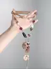 Colar de Miçangas Coloridas em Forma de Coração Estilo Étnico para Mulheres, Corrente de Clavícula de Duas Camadas com Corda Trançada Marrom de Alto Padrão