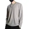 Camiseta de Manga Larga para Hombre Verano Exterior Protección Solar Delgada Secado Rápido Deportiva Blanca Holgada Talla Grande Camiseta Base de Seda de Hielo Moderna