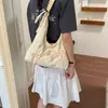 Bolsa Transversal de Design de Nicho para Mulheres 2026 Verão Nova Bolsa de Mão de Grande Capacidade Bolsa Bege com Laço para o Dia a Dia