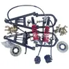Kardin ATV off-road de quatro rodas feito em casa, tubo de aço, suspensão modificada, freio a disco dianteiro, braço oscilante estendido, parafuso de olhal de elevação do amortecedor
