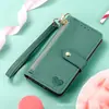 Adecuado para Funda de Teléfono iPhone 18 Pro Max, Cobertura Total Patrón de Lichi, Ranura para Tarjeta con Cremallera 16 Pro, Funda Protectora Apple 17