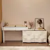 2026 Nuevo Tocador de Madera Maciza Dormitorio Simple Moderno Pequeño Estilo Crema Mesita de Noche Mesa de Maquillaje Tocador Gabinete Integrado
