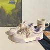 Tenis originales Beier retro americanos para mujer ins de moda dopamina casual combinables 2024 Nuevos zapatos blancos con cordones