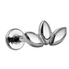 Tachuela tridimensional de titanio F136 con tres hojas en forma de marquesa, joyería para piercing de titanio aleación G23, tachuela para cabeza y labio