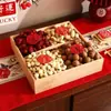 Caja de bendición para nacimiento prematuro de boda, caja de dulces y frutas secas, caja de almacenamiento para plato de frutas, caja de regalo de exhibición de cuatro compartimentos para compromiso y inauguración de casa