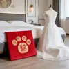 Almofada de Joelhos para Cerimônia do Chá de Casamento para Noivos, Conjunto de Almofadas Vermelhas para Casamento