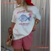 Camiseta de Mujer Estampado de Frutas Estilo Y2k Verano Estética Retro Holgada Top Pocas