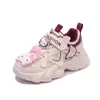 Sapatos de menina, tênis robustos estilo princesa, nova coleção outono 2026, tênis esportivos infantis com tema de gato, tênis de corrida para meninas, tênis brancos