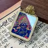 Venta Caliente Tíbet Nepalés Pintado a Mano Puro Thangka Dios Negro de la Riqueza Núcleo de Tarjeta 4*5