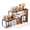 Estante de Almacenamiento de Madera de Múltiples Niveles Transfronterizo Organizador de Botellas de Especias de Cocina Estante de Exhibición Estante de Almacenamiento Estante de Especias de Cocina de Múltiples Niveles
