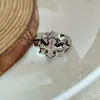 Anillo Ancho Estrella Personalizado Plata Tailandesa para Hombre Marca Trendy de Alta Gama Diseño Nicho Retro Guapo Anillo para Hombre