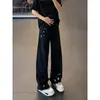 Calça Jeans Bordada de Barra Curva Masculina Verão Novo Estilo Americano Rebelde Bonito Toque de Luxo Design de Nicho Calça Levemente Flare