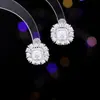 Pendientes de gota con forma de corazón de circonita micro pavimentada, de lujo accesible de alta gama, elegantes, para mujer, diseño geométrico de nicho, estilo europeo y americano