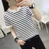 Camiseta de Manga Corta de Moda Estilo Coreano Nueva de Verano 2026 para Mujer con Cuello en V Corte Holgado para Mujeres de Tallas Grandes Tops para Mujer Talla Grande 100kg