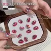 Diamante rosa brillante sin base, cortado en forma de granada, diamante de alta calidad para decoración de uñas, accesorio de decoración para uñas