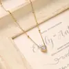 Nuevo Collar de Acero Inoxidable con Forma de Corazón y Diamantes para Mujer de Yunyao, Cadena de Bolas de Oro de 18K que no se Desvanece, Cadena para Clavícula Versátil y de Moda