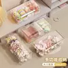 Caixa de armazenamento transparente com quatro compartimentos para acessórios de cabelo, organizador de mesa para elásticos de cabelo infantis, presilhas e fitas de cabelo, com tampa e caixa de armazenamento à prova de poeira