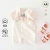 Mameluco de manga corta para bebé niña Verano Delgado Ropa para bebé Ropa para niña para salir Algodón puro Clase A Ropa para gatear para recién nacidos