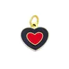 Moda Europea y Americana Tendencia Colgante de Corazón DIY Serie Gota de Aceite de Acero Inoxidable Accesorios Horno Vacío Galvanoplastia Color Duradero