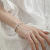Versión coreana de pulsera de plata lisa redonda simple, pulsera de red roja de personalidad, pulsera femenina Joker de nicho, una generación de cabello
