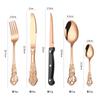 Cubiertos de acero inoxidable transfronterizos de la Corte Imperial, juego de 5 piezas de cuchillo, tenedor y cuchara, cubiertos occidentales vintage repujados para hotel, cuchillo para carne, tenedor y cuchara