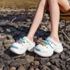 2026 Nova Moda Tamancos Confortáveis de Solado Grosso para Mulheres Sandálias Plataforma com Tiras DIY Sapatos Fechados