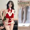 Lingerie sexy de Natal, novo uniforme de Natal, pura tentação, conjunto de camisola sexy sem remoção, roupão de Ano Novo