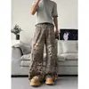 Jeans Scimitar con Estampado de Leopardo Moteado Impresos en 3D para Hombre, Diseño de Calle Alto Americano de Verano, Pantalones Casuales Sueltos de Pierna Ancha