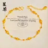 Novo Estilo Chinês Dourado Escovado Contas Olho de Gato Colar Pulseira Celebridade Ouro Triturado Camadas Colar Luxo Leve Presente para Namorada