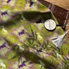 Tela de Hilo Fragante Jacquard de Rayón, Colt Morado Saltando Verde, Camisa de Nuevo Estilo Chino, Chaleco, Tela Hecha a Mano para Cheongsam