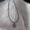 Set de Collares para Pareja Colgante Sol y Espiral - Gargantillas de Cordón Negro Vintage, Joyería Estética Unisex