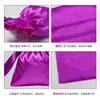 Bolsita de satén morado con cordón para guardar joyas, se puede imprimir con logotipo, bolsa para empaquetar regalos