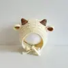 Bonito y Adorable Sombrero de Lana de Cordero para Bebé, Engrosado y Cálido para Otoño e Invierno, Sombrero para Niña Bebé con Protección para los Oídos y Lazo