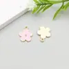 1 novo pingente de flor de cerejeira margarida de liga rosa em formato de gota de óleo pingente acessórios para pulseira colar diy