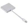 Estação Docking Três em Um Tipo C para Hdmi+Usb+Pd Hub de Liga de Alumínio Conversor Multi-Porta Computador para TV