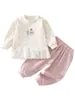 Conjunto de Roupa para Meninas Primavera e Outono 2026 Nova Moda Esportiva Casual Infantil Conjunto de Duas Peças de Moletom para Bebês Meninas